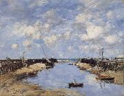 Eugene Boudin The Entrance to Trouville Harbour oil painting